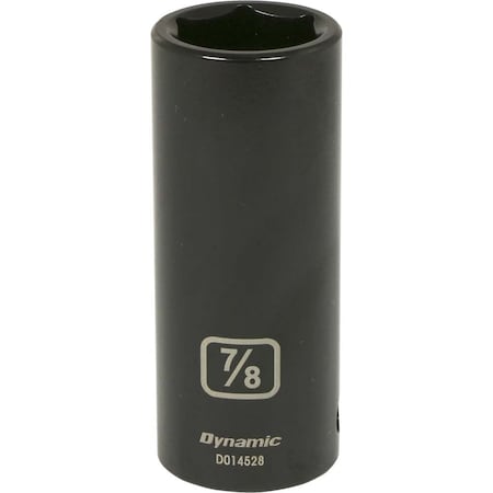 Dynamic 1/2" Drive Deep Socket, Black Phosphate, Tools 1/2" Drive 6 Point SAE, 7/8" Deep Length D014528